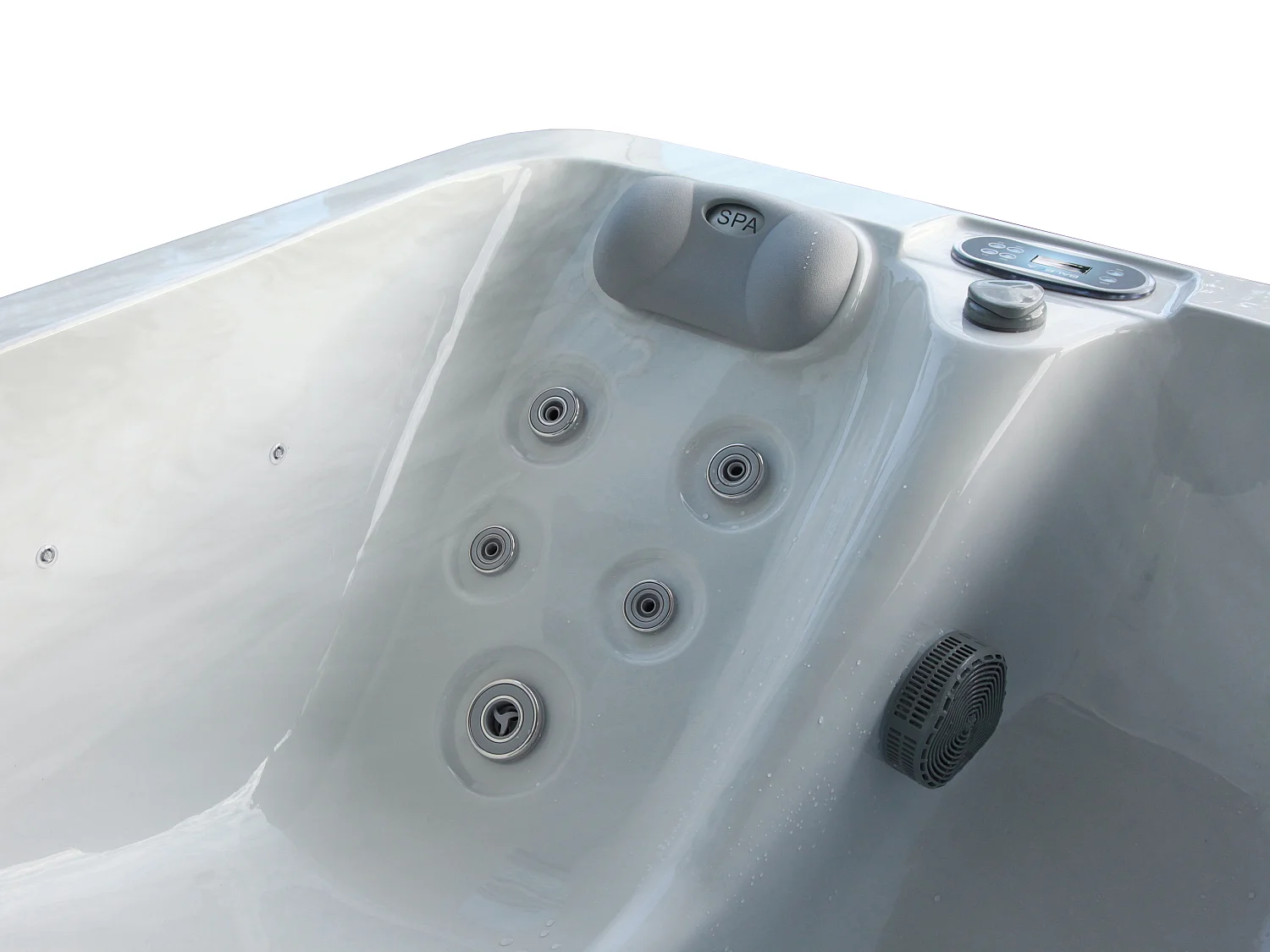 Spa de 2 lugares branco pérola com cobertura, 18 jatos, C210 x L110 x A74 cm, sistema BALBOA - TAHITI III