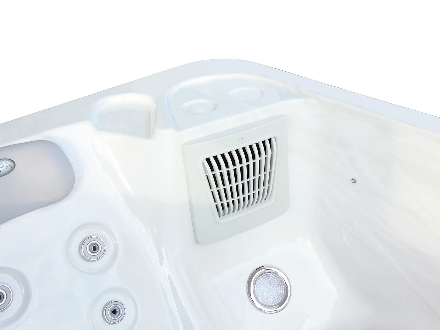 Spa de 2 lugares branco pérola com cobertura, 18 jatos, C210 x L110 x A74 cm, sistema BALBOA - TAHITI III