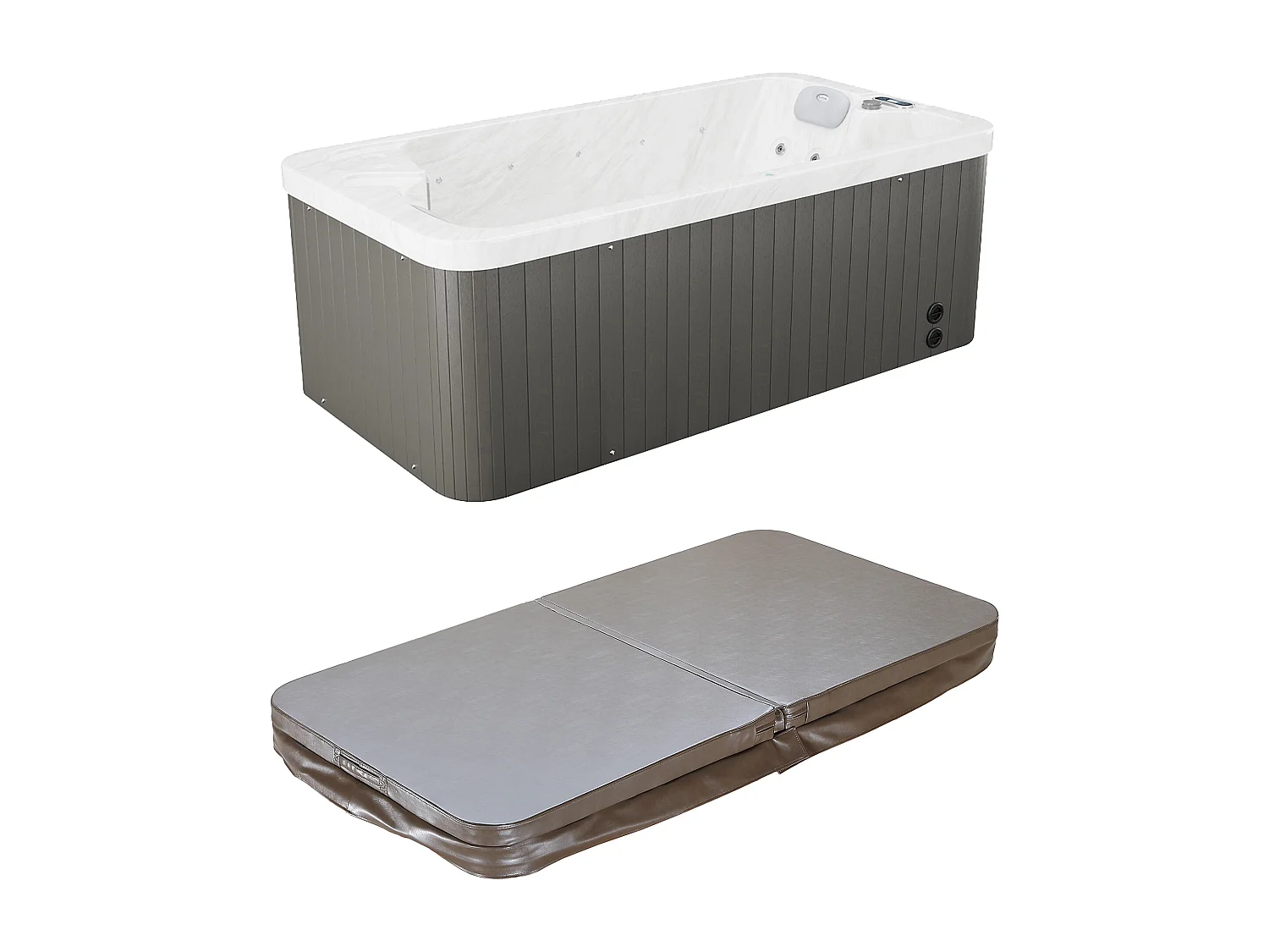 Spa de 2 lugares branco pérola com cobertura, 18 jatos, C210 x L110 x A74 cm, sistema BALBOA - TAHITI III