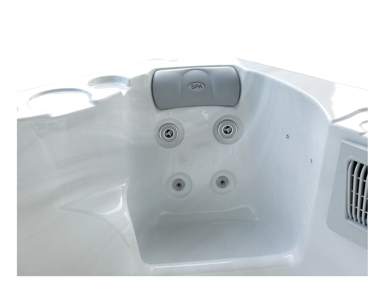 Whirlpool 4 Plätze mit Abdeckung - Perlweiß - 16 Düsen - 210 x 152 x 76 cm - System BALBOA - LULA IV