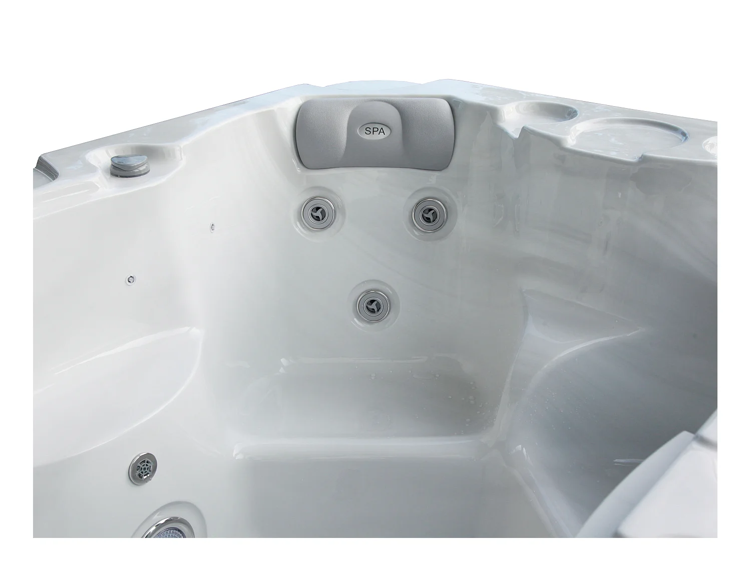 Whirlpool 4 Plätze mit Abdeckung - Perlweiß - 16 Düsen - 210 x 152 x 76 cm - System BALBOA - LULA IV