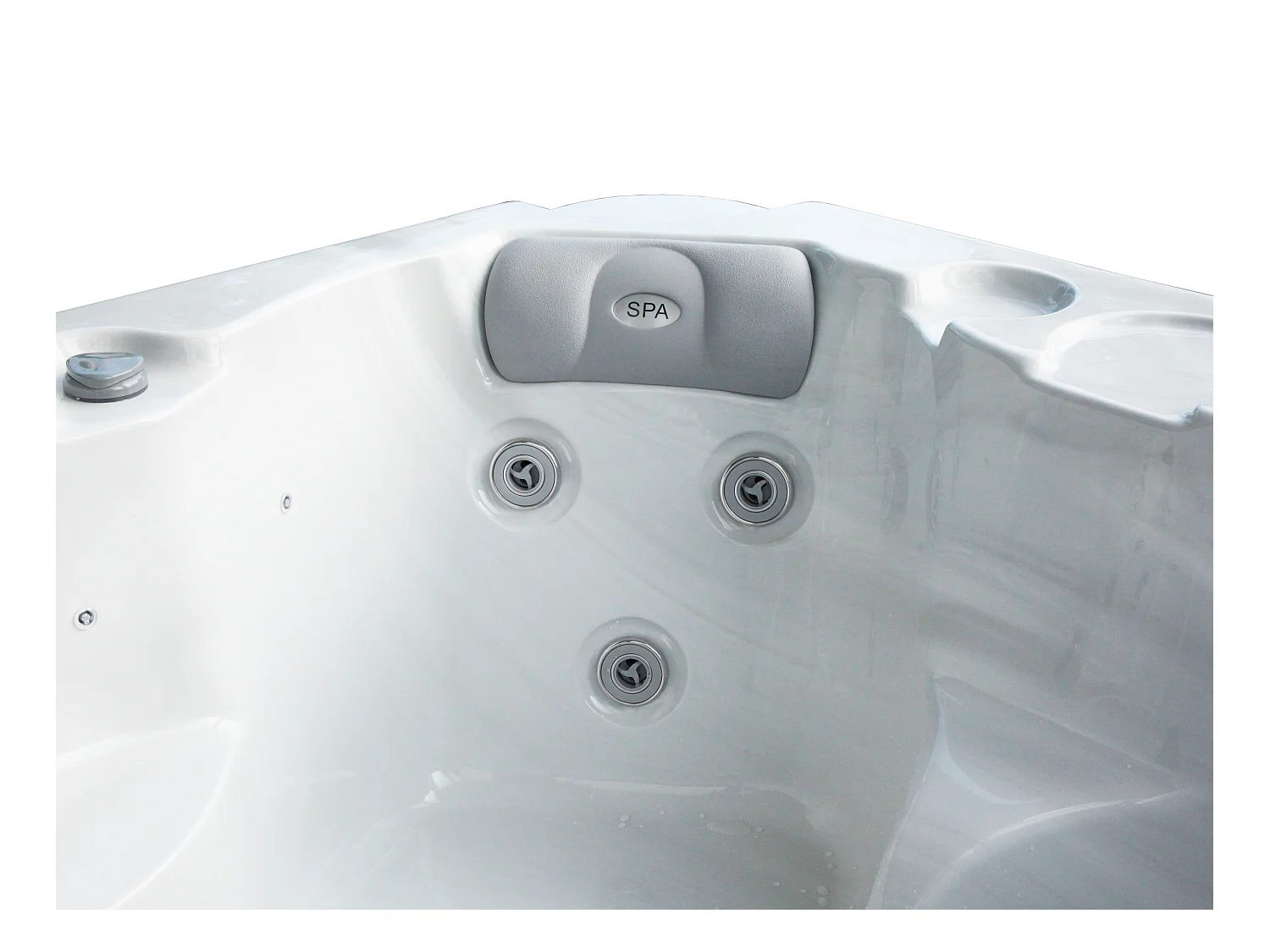 Whirlpool 4 Plätze mit Abdeckung - Perlweiß - 16 Düsen - 210 x 152 x 76 cm - System BALBOA - LULA IV