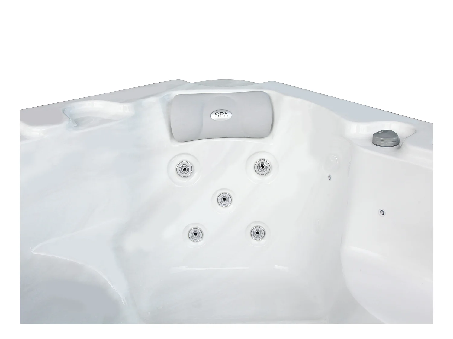 Whirlpool 4 Plätze mit Abdeckung - Perlweiß - 16 Düsen - 210 x 152 x 76 cm - System BALBOA - LULA IV