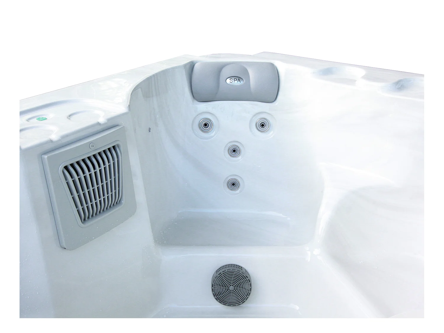 Whirlpool 4 Plätze mit Abdeckung - Perlweiß - 16 Düsen - 210 x 152 x 76 cm - System BALBOA - LULA IV