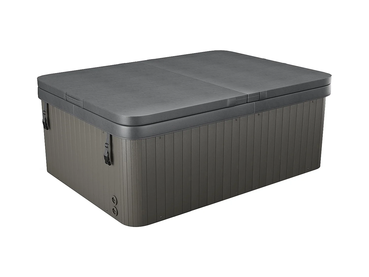 Whirlpool 4 Plätze mit Abdeckung - Perlweiß - 16 Düsen - 210 x 152 x 76 cm - System BALBOA - LULA IV