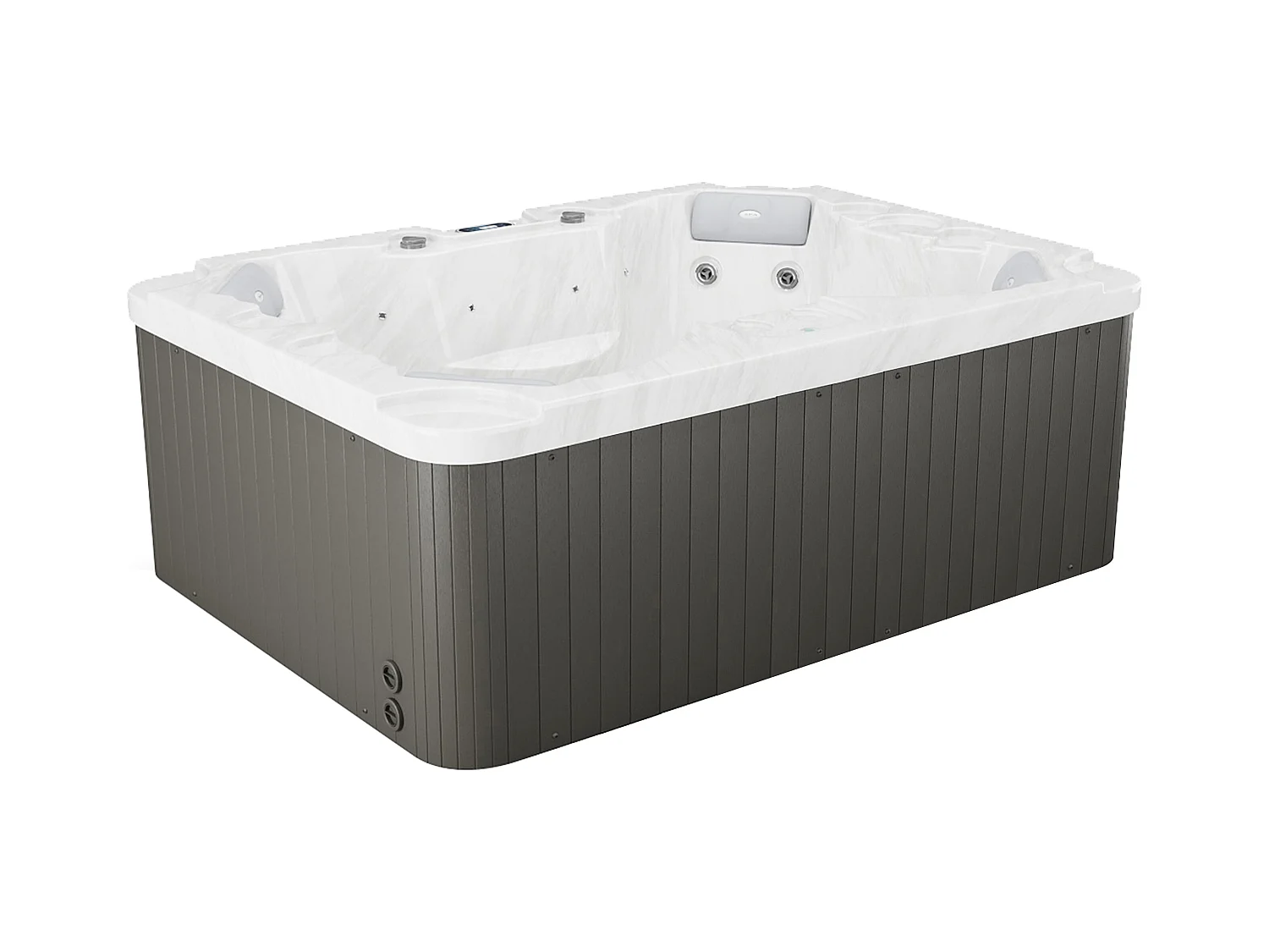 Whirlpool 4 Plätze mit Abdeckung - Perlweiß - 16 Düsen - 210 x 152 x 76 cm - System BALBOA - LULA IV
