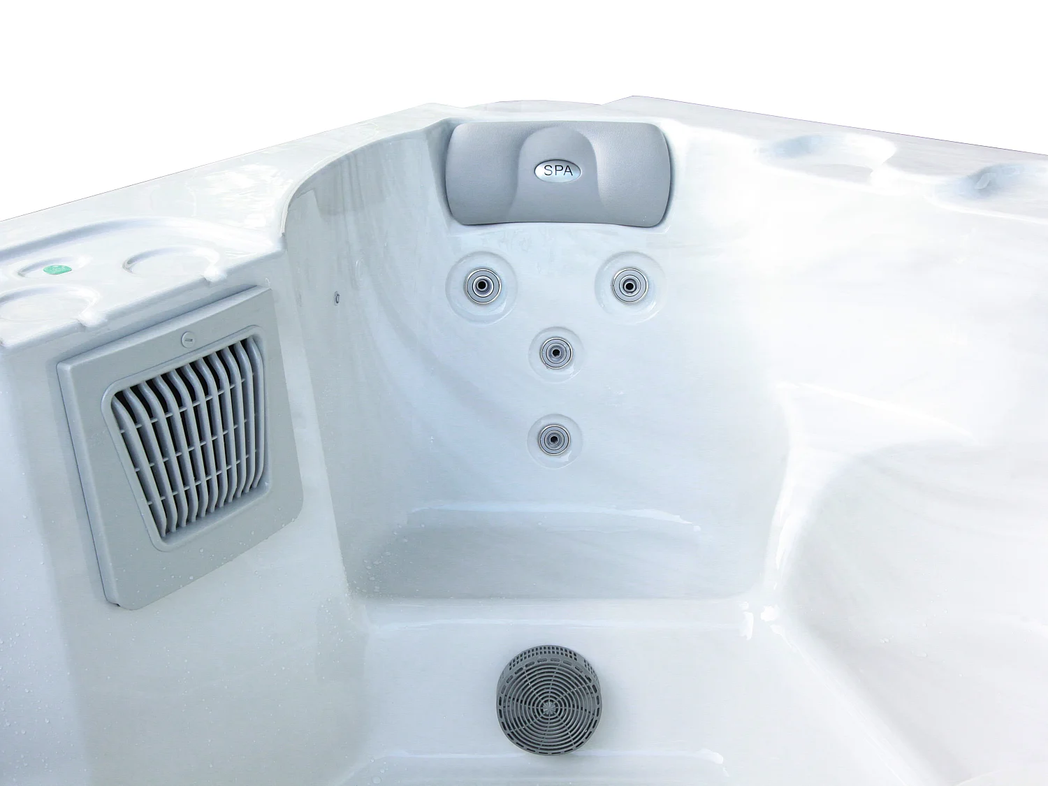 SPA 4 places blanc perlé avec bâche - 16 jets - L210 x P152 x H76 cm - Système BALBOA - LULA IV