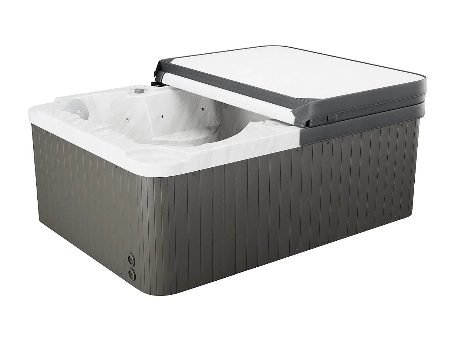 SPA 4 places blanc perlé avec bâche - 16 jets - L210 x P152 x H76 cm - Système BALBOA - LULA IV