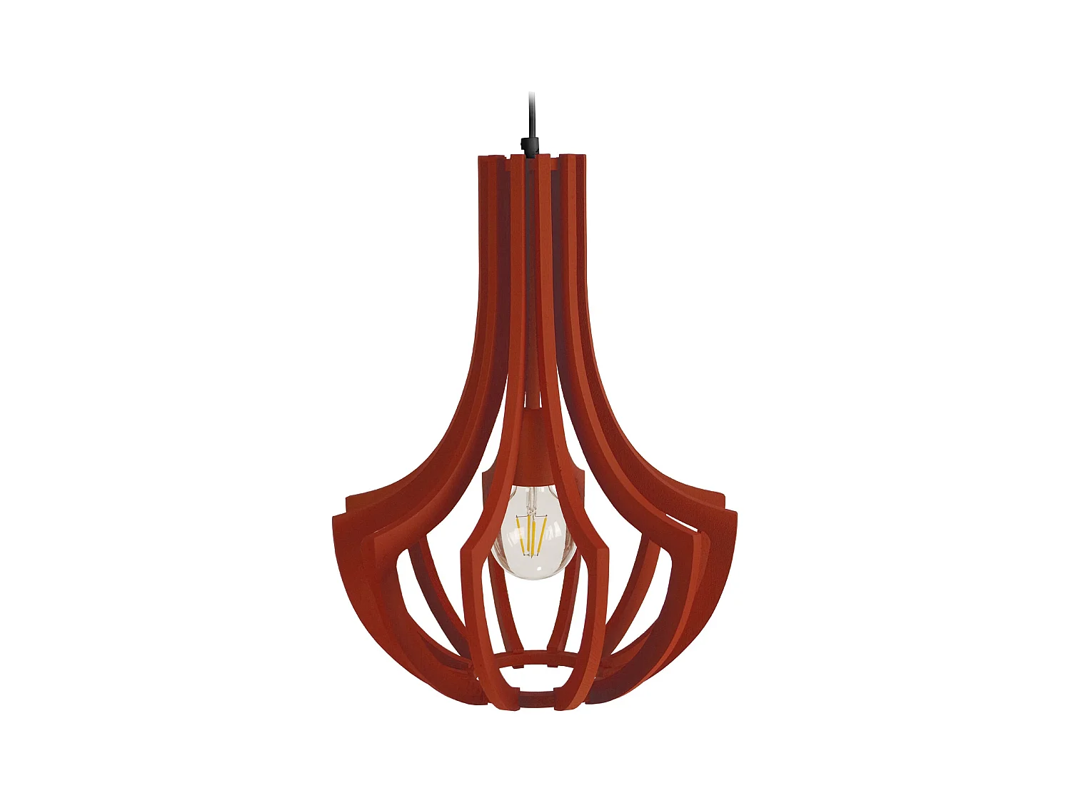 Suspension TOSEL ,bois,Rouge ,H107x D 35xP35cm