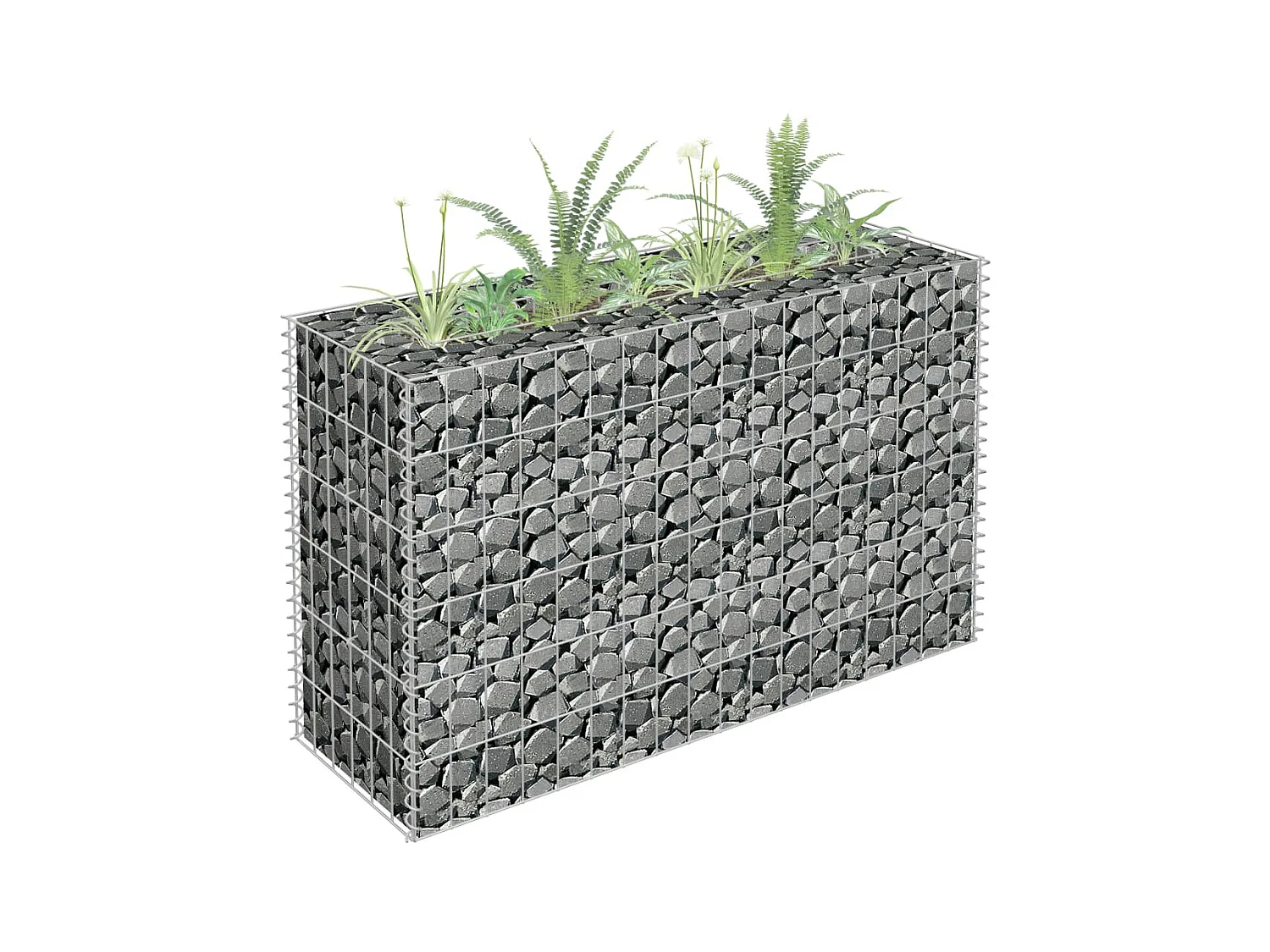 Lit surélevé à gabion Acier galvanisé 90x30x60 cm