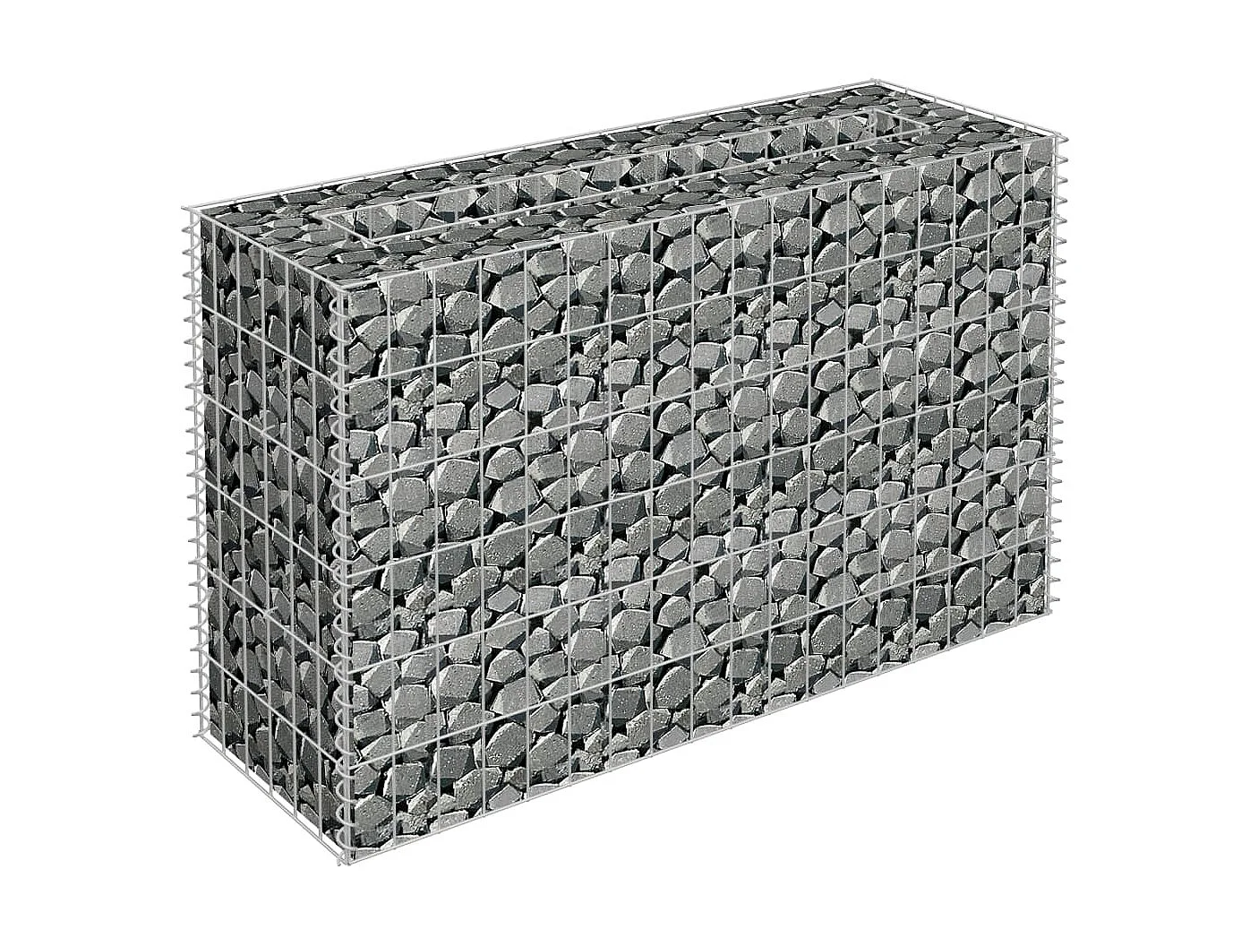 Lit surélevé à gabion Acier galvanisé 90x30x60 cm