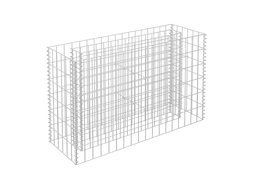 Lit surélevé à gabion Acier galvanisé 90x30x60 cm
