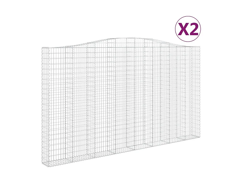 Cestini per gabbioni ad arco 2 pz 400x30x220/240 cm Ferro zincato