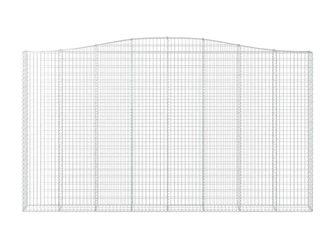 Gewölbte Gabionenkörbe, 2 Stück, 400 x 30 x 220/240 cm, verzinktes Eisen