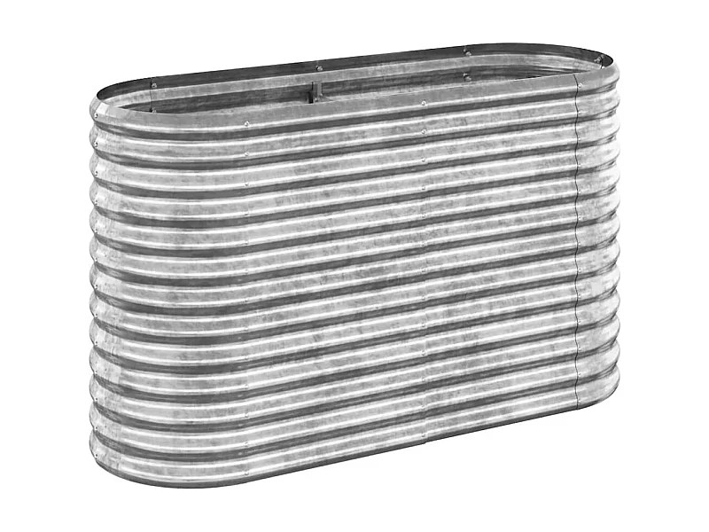 Cama elevada de jardín de acero con recubrimiento en polvo plateado