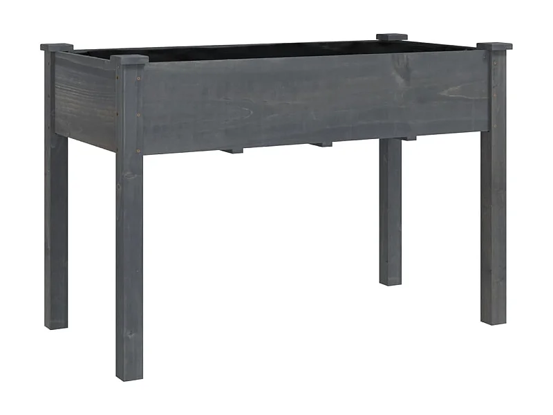 Pflanzgefäß mit grauer Auskleidung, 118 x 59 x 76 cm, massives Tannenholz