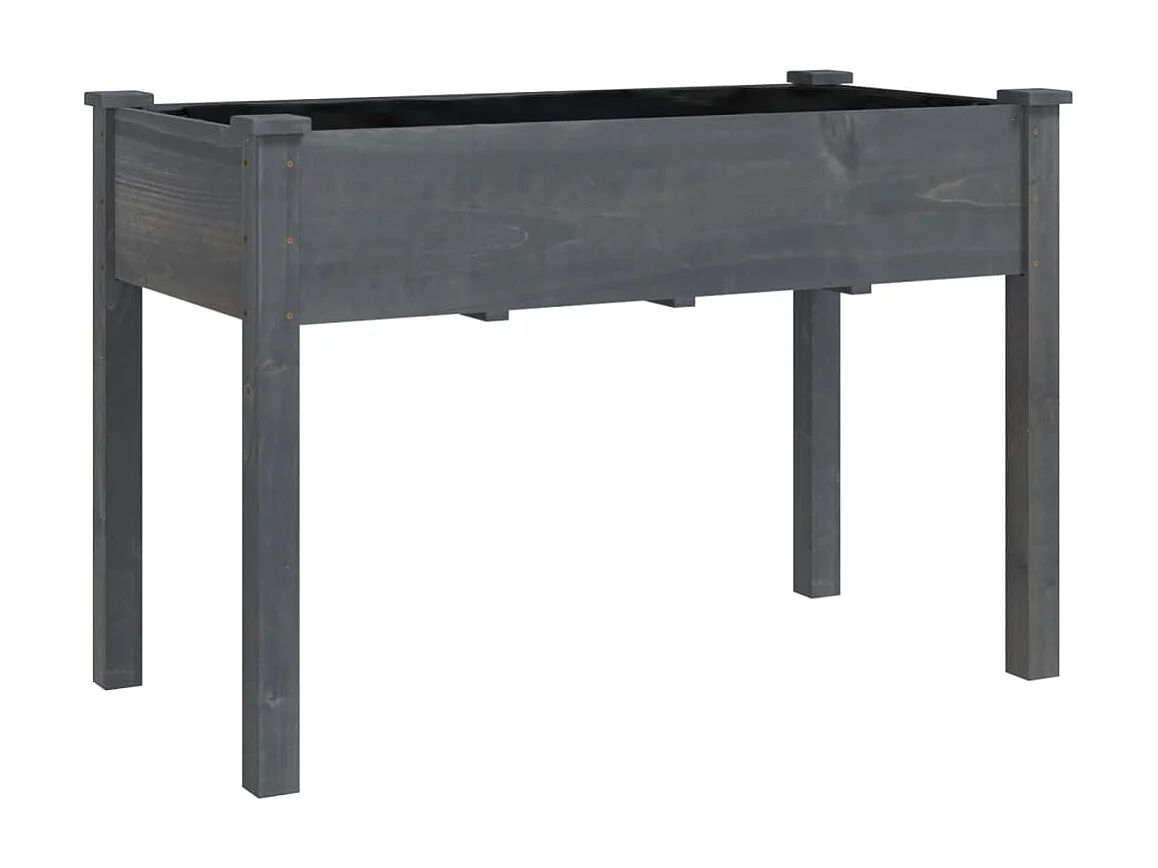 Pflanzgefäß mit grauer Auskleidung, 118 x 59 x 76 cm, massives Tannenholz