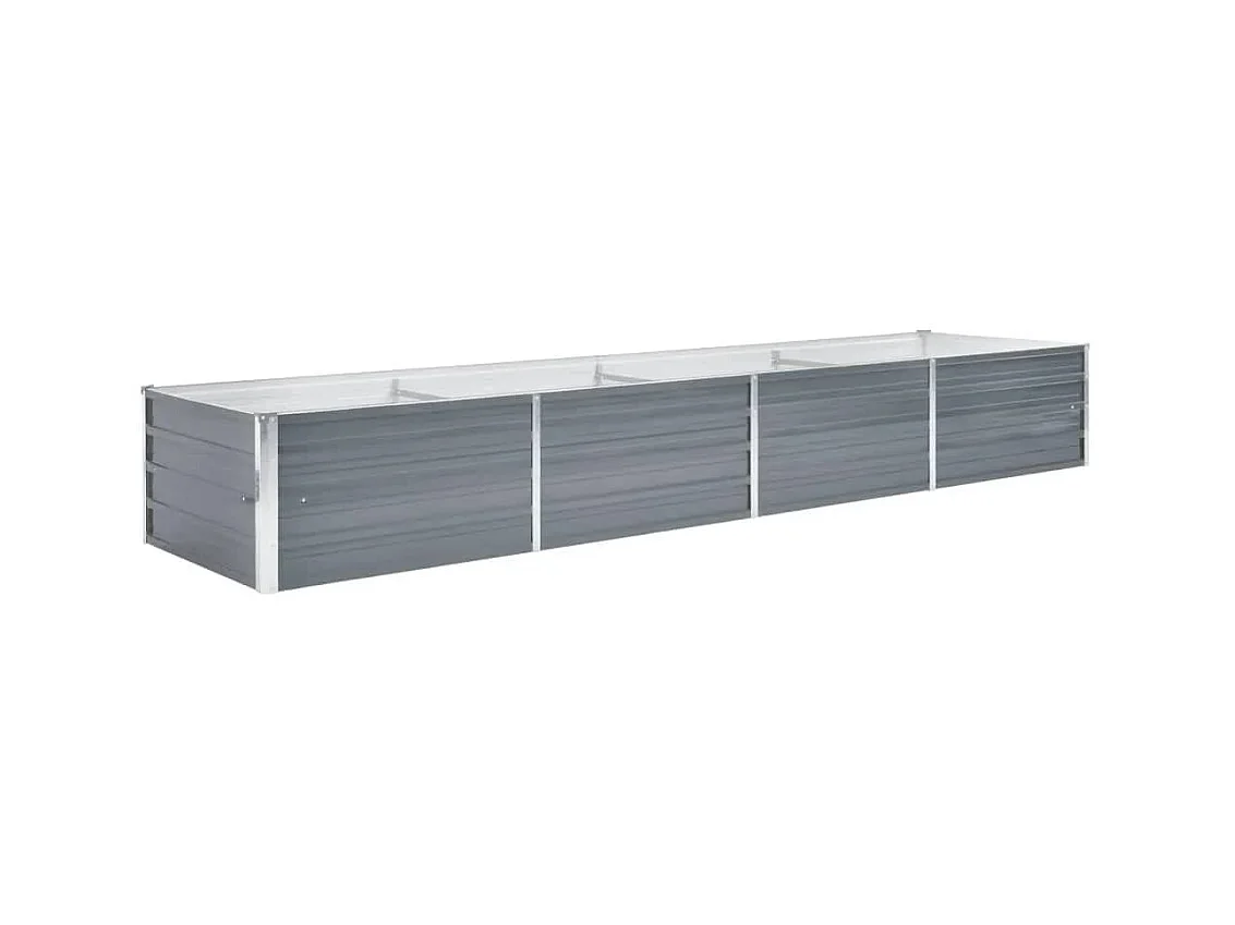 Lit surélevé de jardin Acier galvanisé 320x80x45 cm Gris