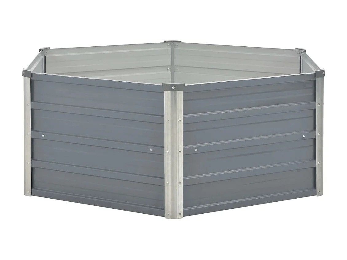 Jardinière 129 x 129 x 46 cm cm Acier galvanisé Gris