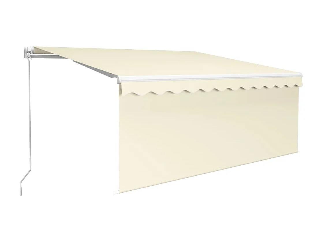 Auvent rétractableanuel avec store 3,5x2,5 Crème