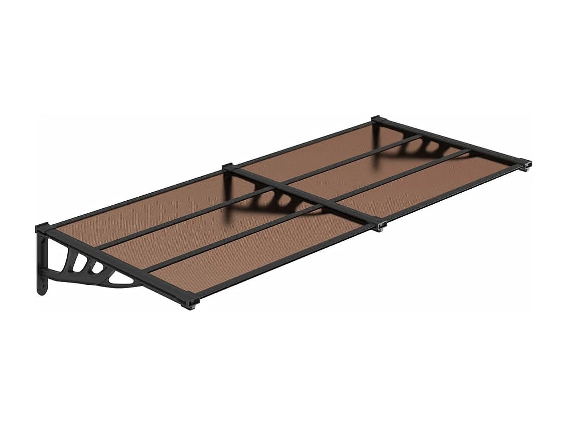 Auvent de porte Noir 152,5x90 Polycarbonate