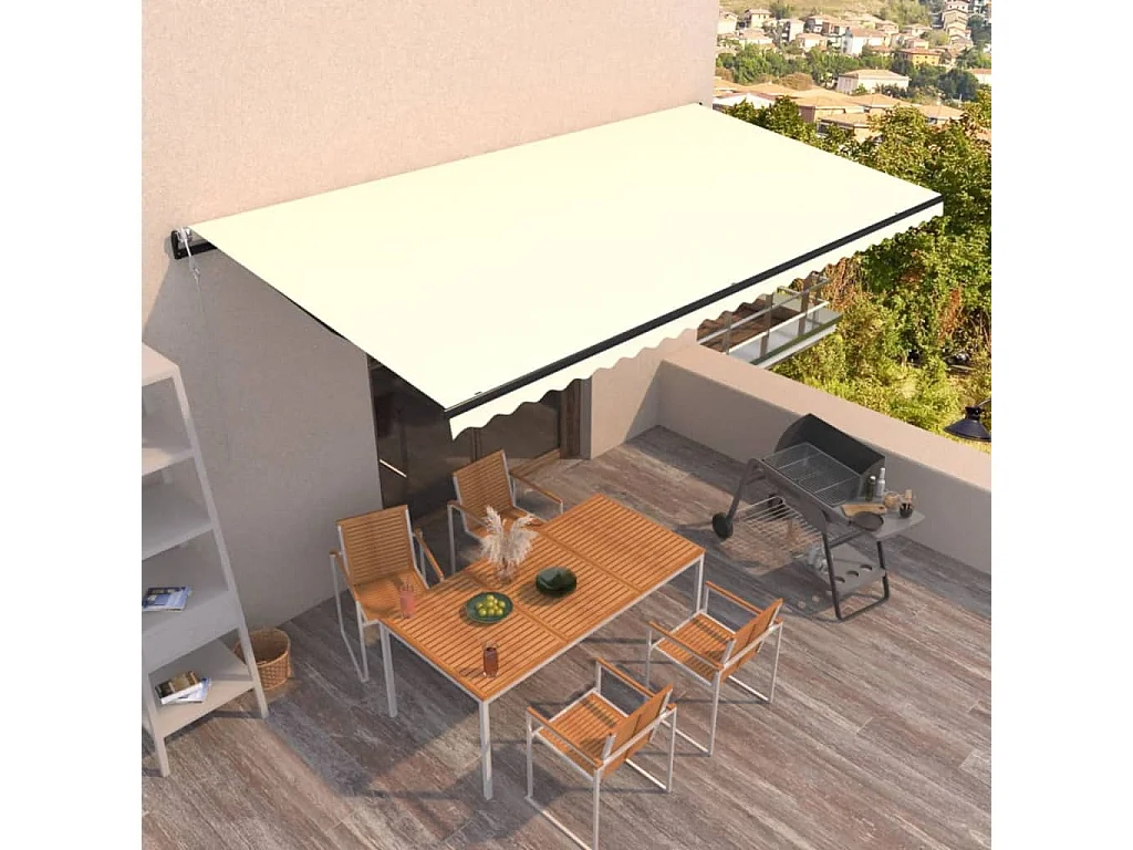 Auvent rétractable automatique 600x350 Crème