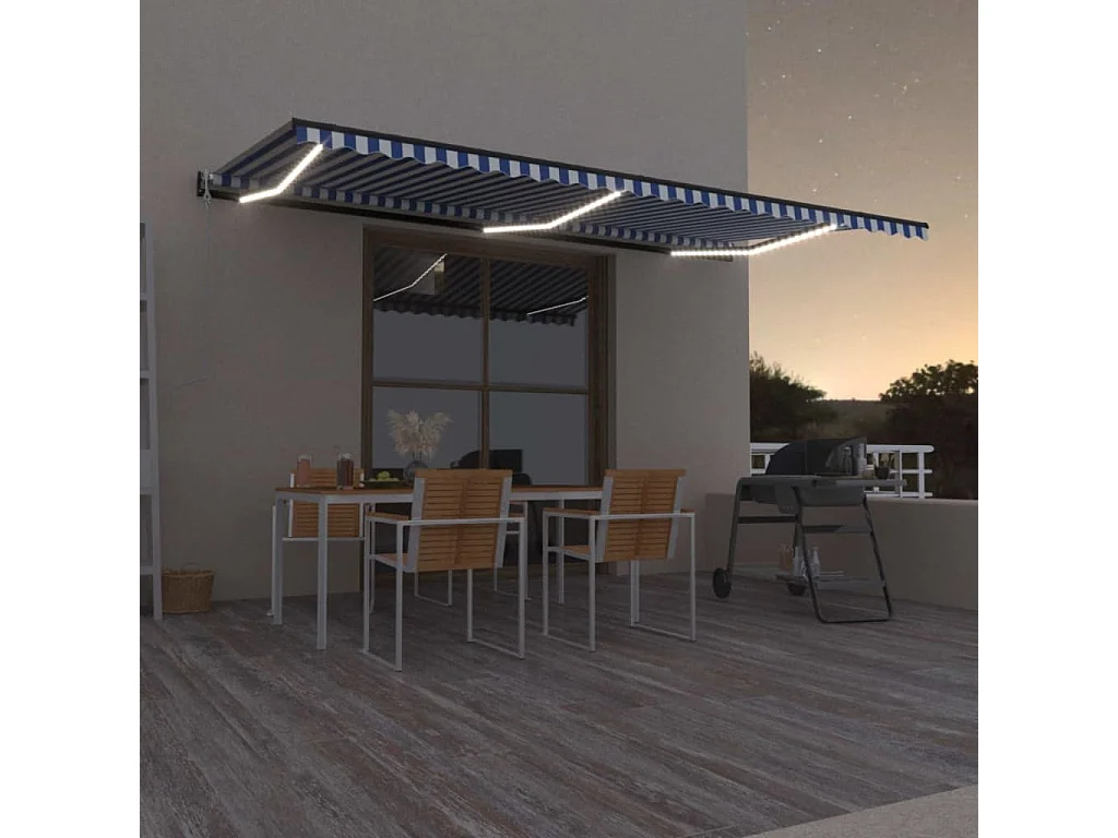 Automatische luifel windsensor/LED 600x300 Blauw en wit