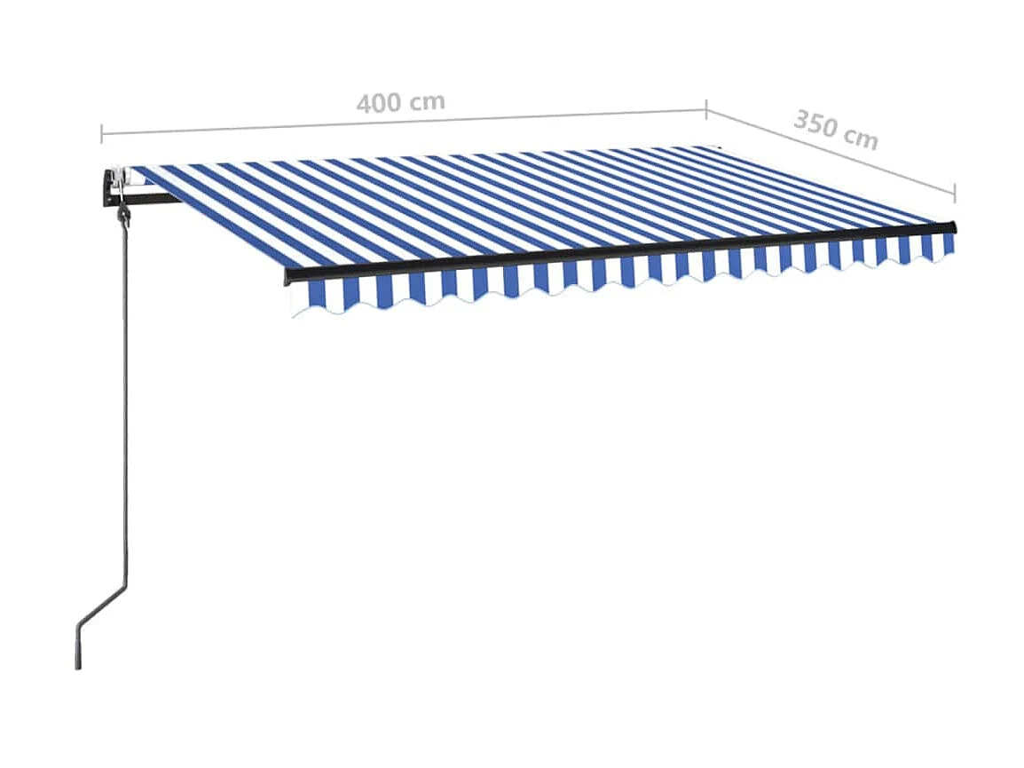 Auvent rétractable automatique 400x350 Bleu et blanc
