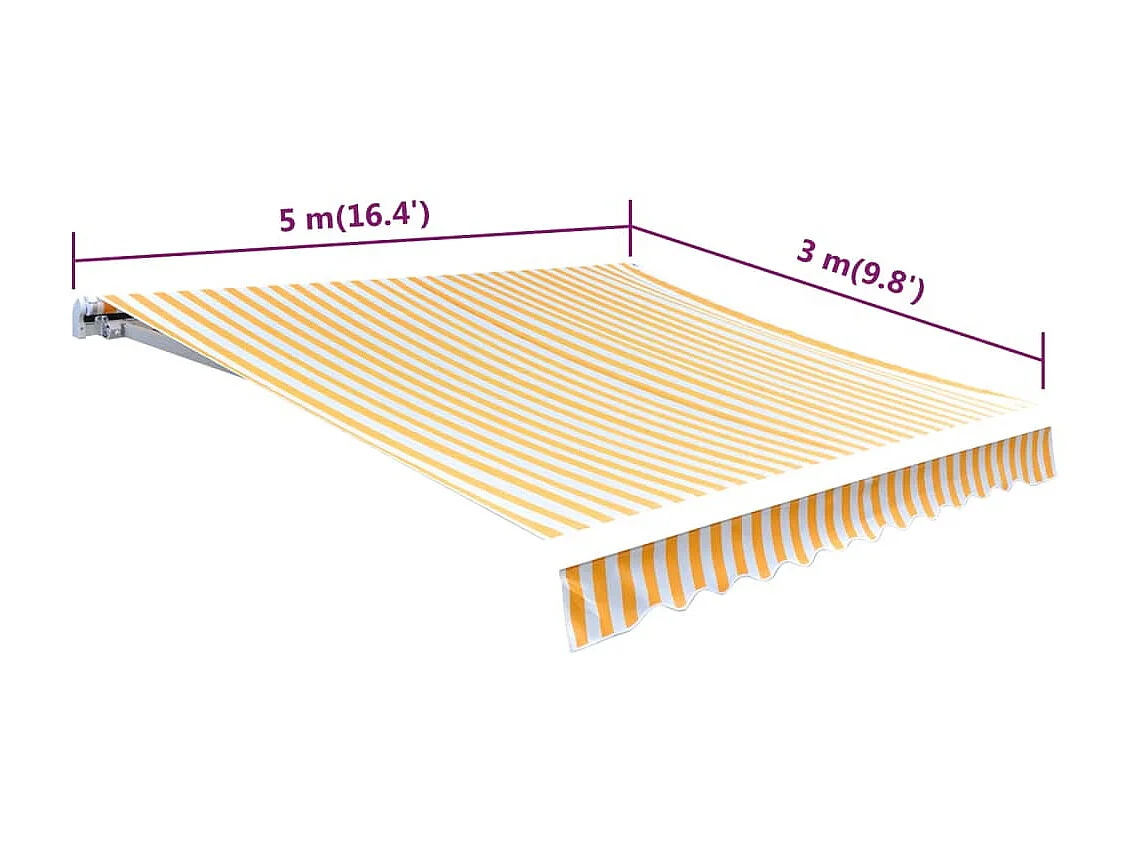 Toile d'auvent Orange et blanc 500x300