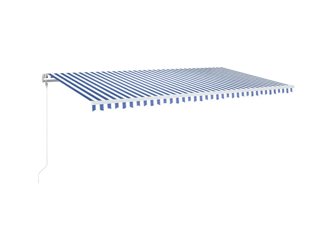 Toldo automático con sensor de viento LED 600x350 Azul y blanco