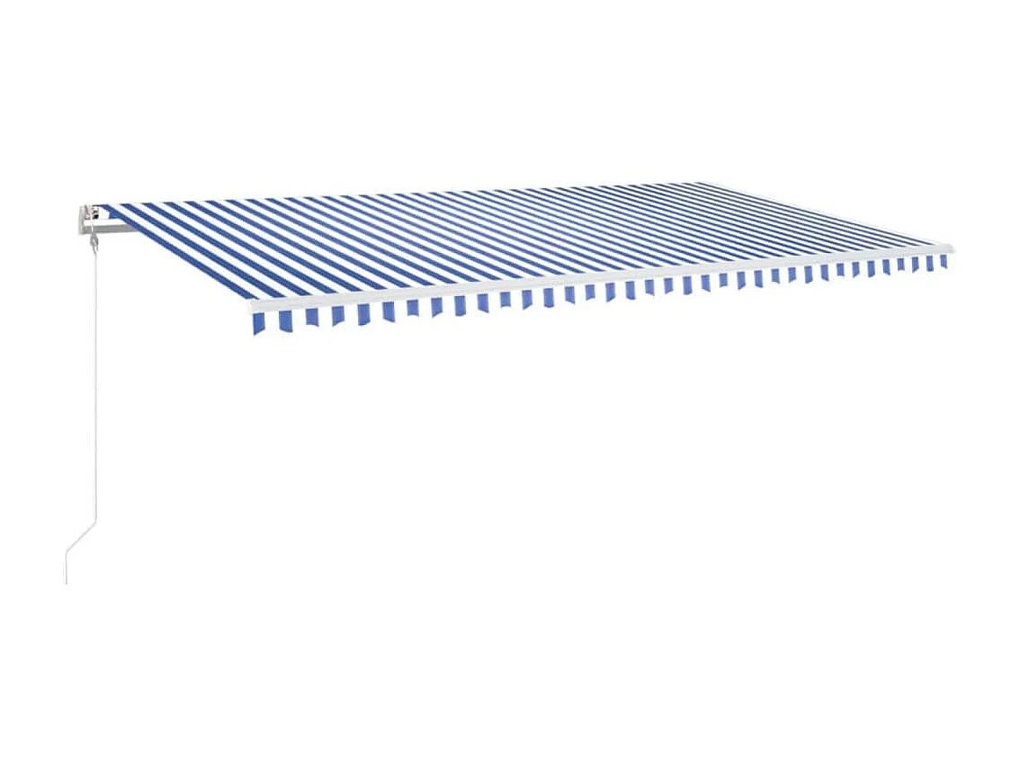 Auvent automatique capteur de vent LED 600x350 Bleu et blanc