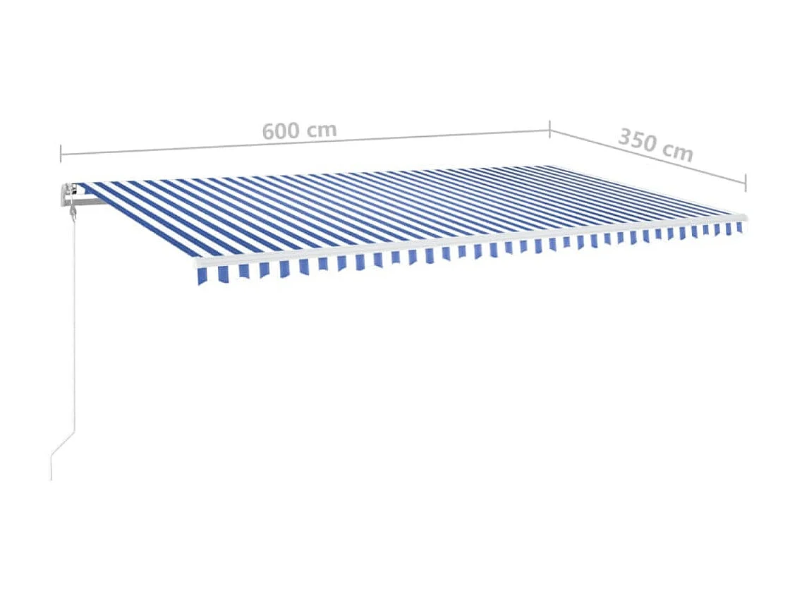 Auvent automatique capteur de vent LED 600x350 Bleu et blanc