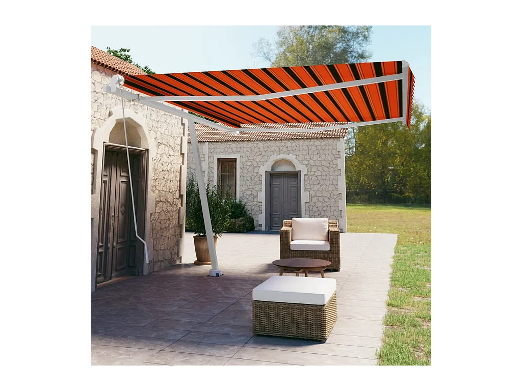 Einziehbare Markise zu Fuß 450x350 Orange Etarron