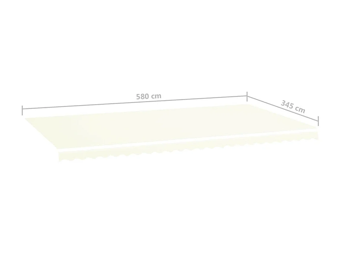 Tissu de remplacement pour auvent Crème 6x3,5