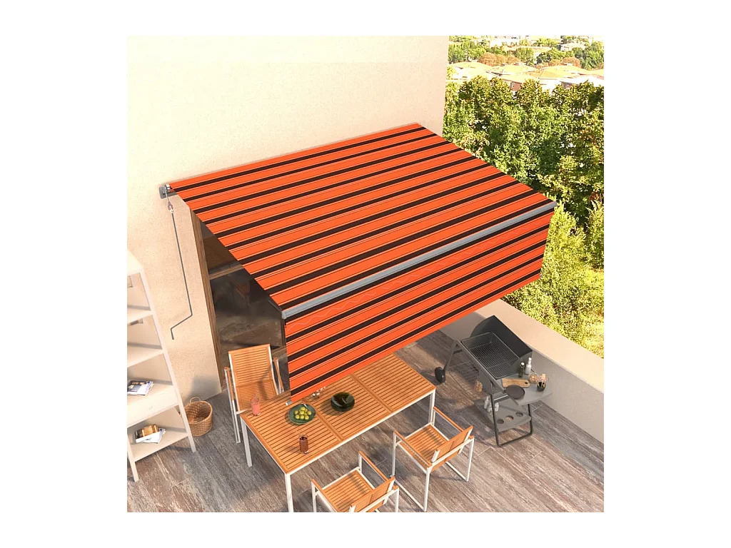 Toldo retrátil automático com persiana 4x3m Laranja etarron