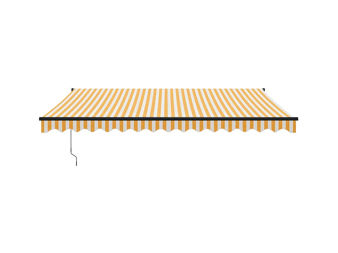 Toldo retrátil automático amarelo e branco 4,5x3