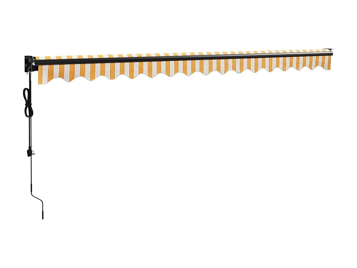 Toldo retrátil automático amarelo e branco 4,5x3