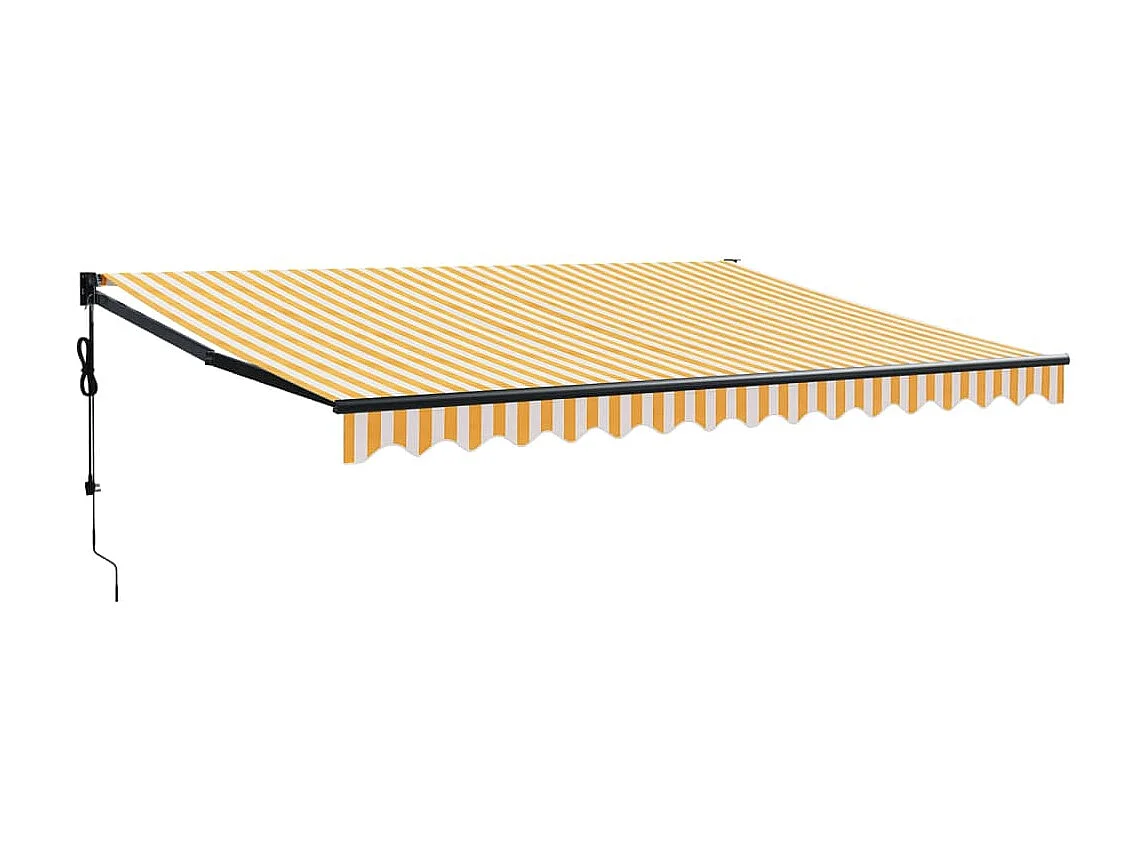Toldo retrátil automático amarelo e branco 4,5x3