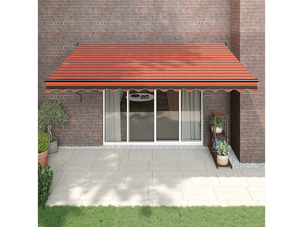 Toldo retrátil automático laranja etarron 4,5x3