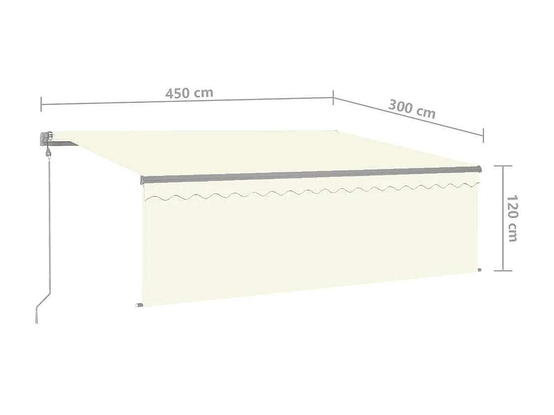 Toldo retrátil automático com persiana 4,5x3 Creme