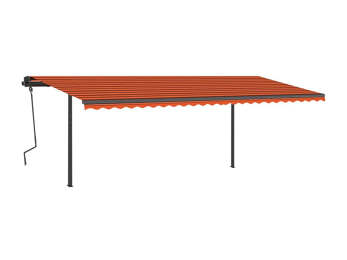 Auvent automatique rétractable poteaux 6x3 Orange etarron