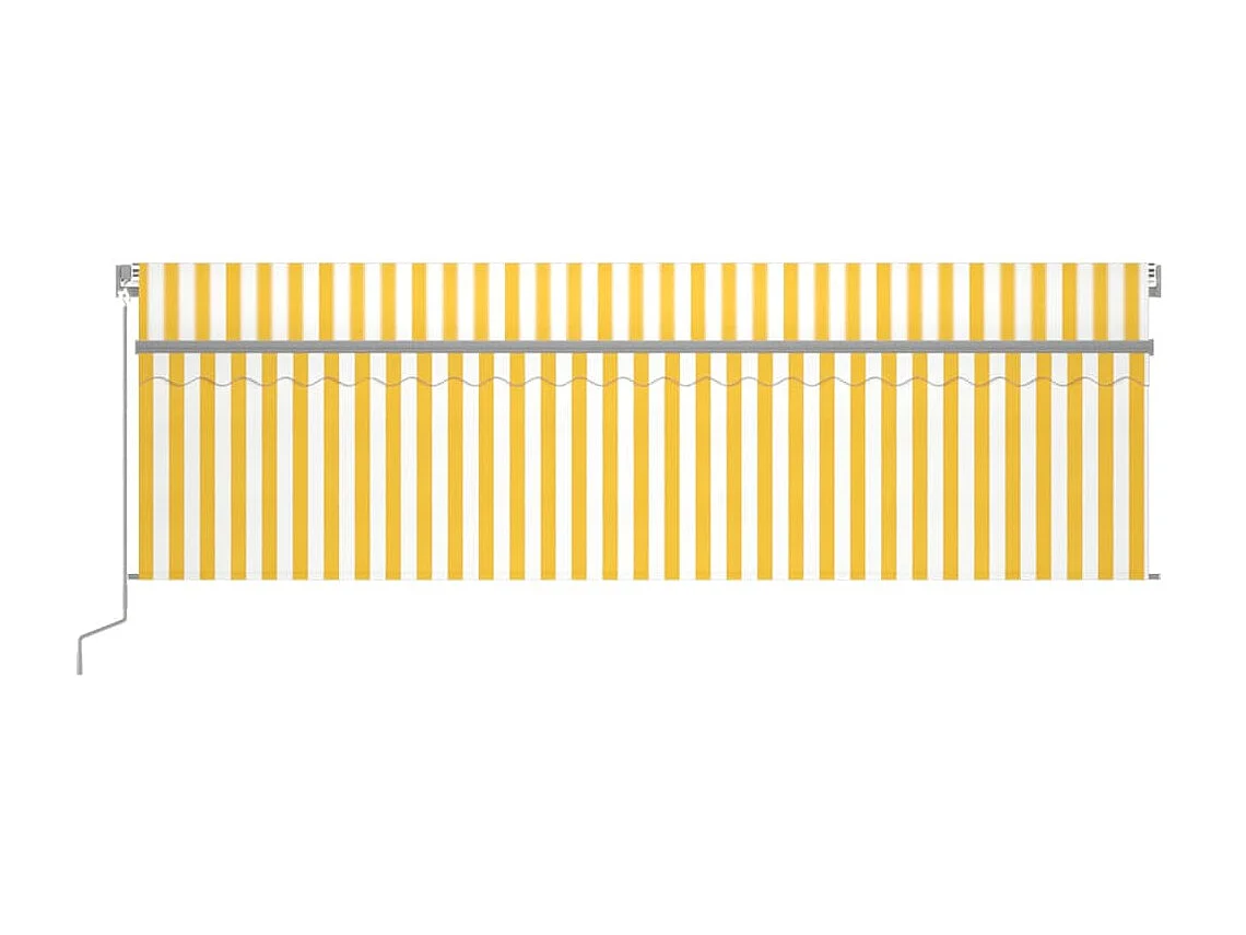 Auvent rétractableanuel avec store 5x3 Jaune et blanc