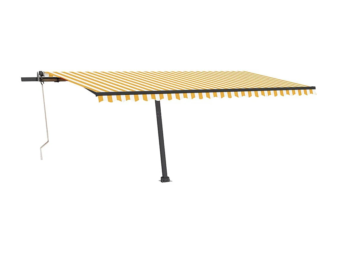 Auvent automatique capteur de vent LED 500x350cm Jaune et blanc