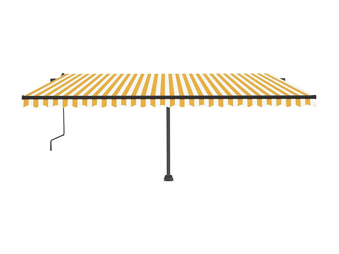 Auvent automatique capteur de vent LED 500x350cm Jaune et blanc