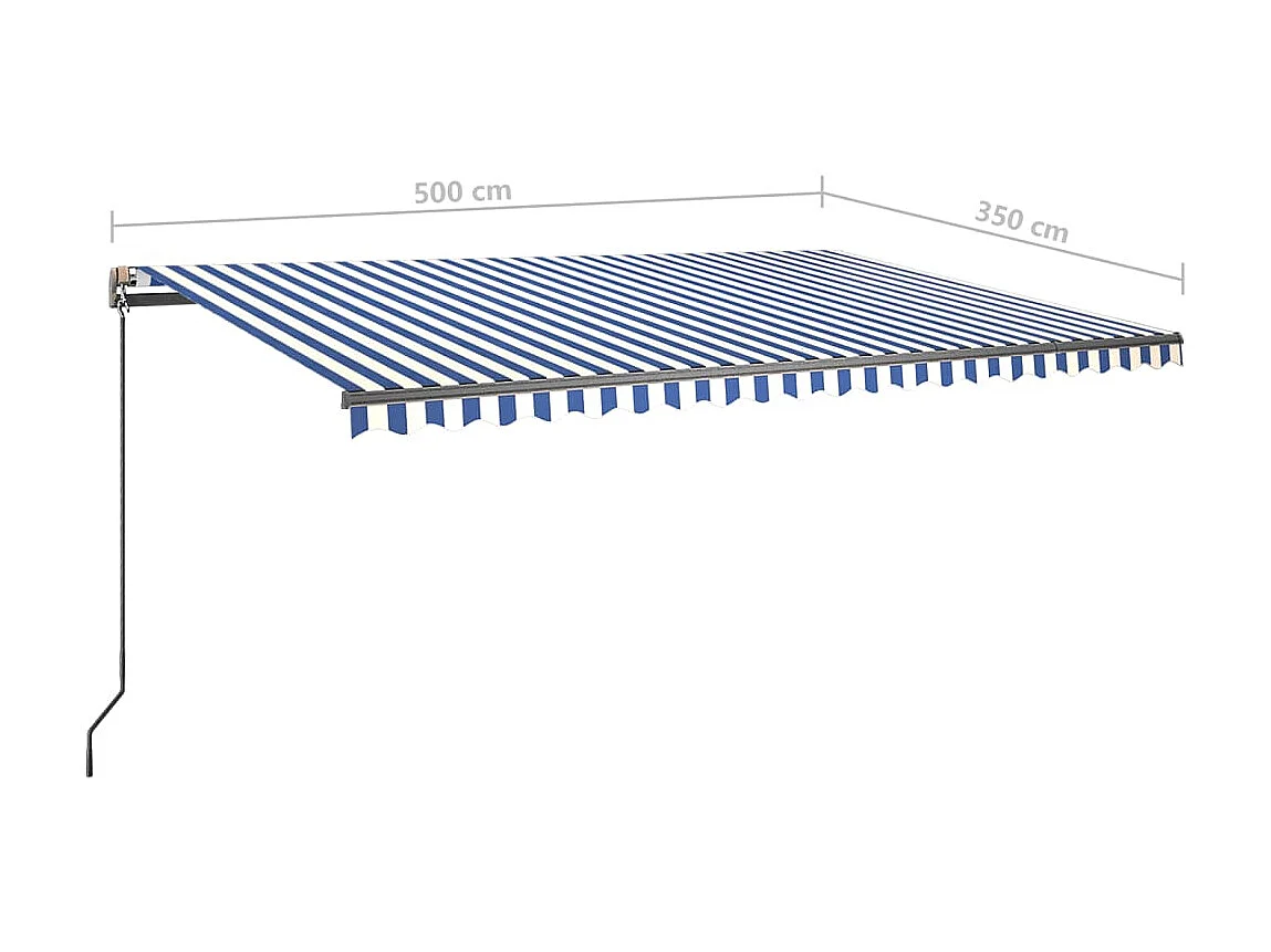 Toldo automático a pé 500x350 Azul/Branco
