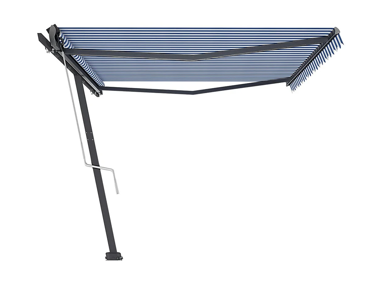 Auvent automatique sur pied 500x350 Bleu/Blanc