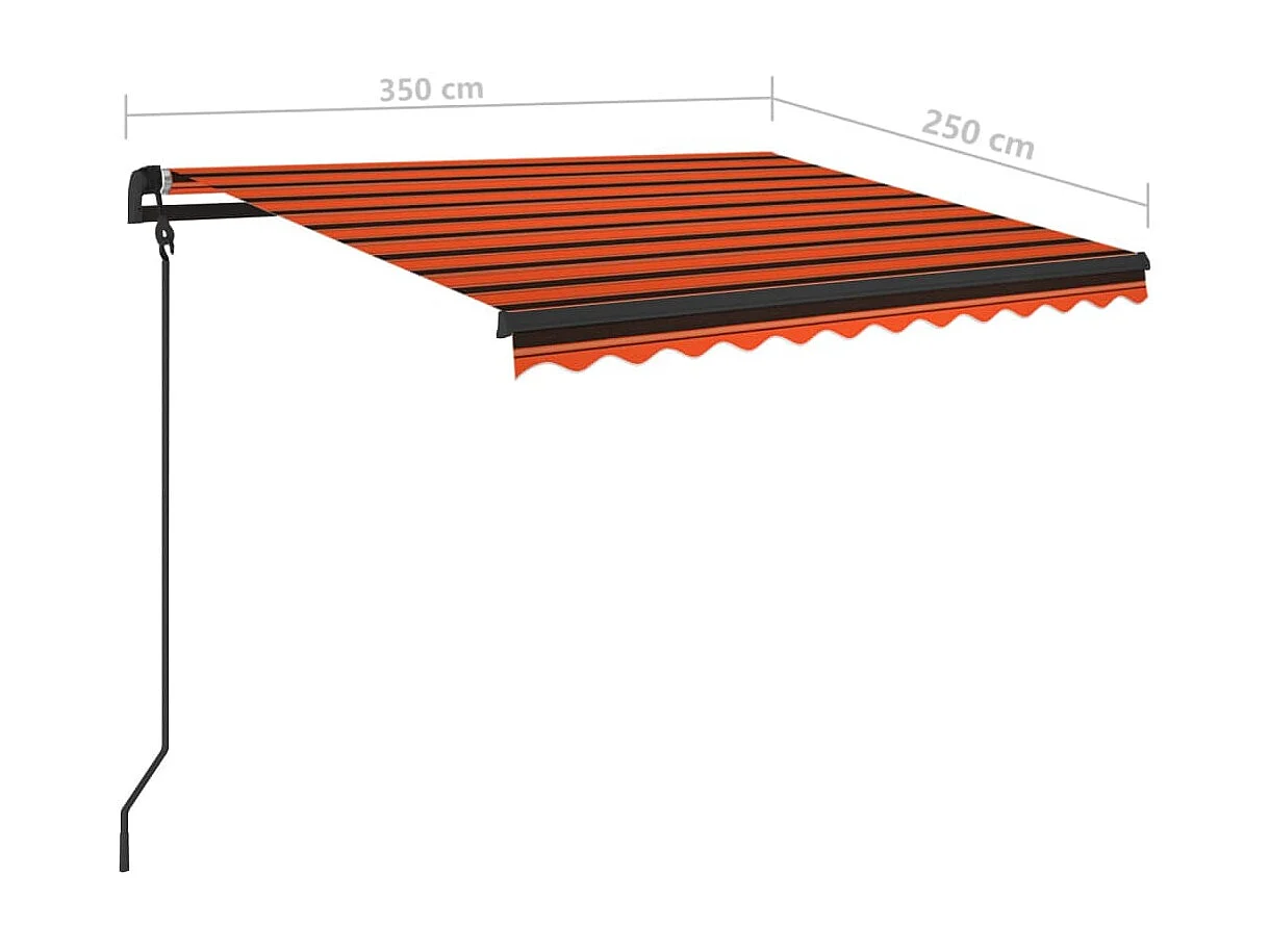 Auvent rétractable automatique poteaux 3,5x2,5 Orangearron