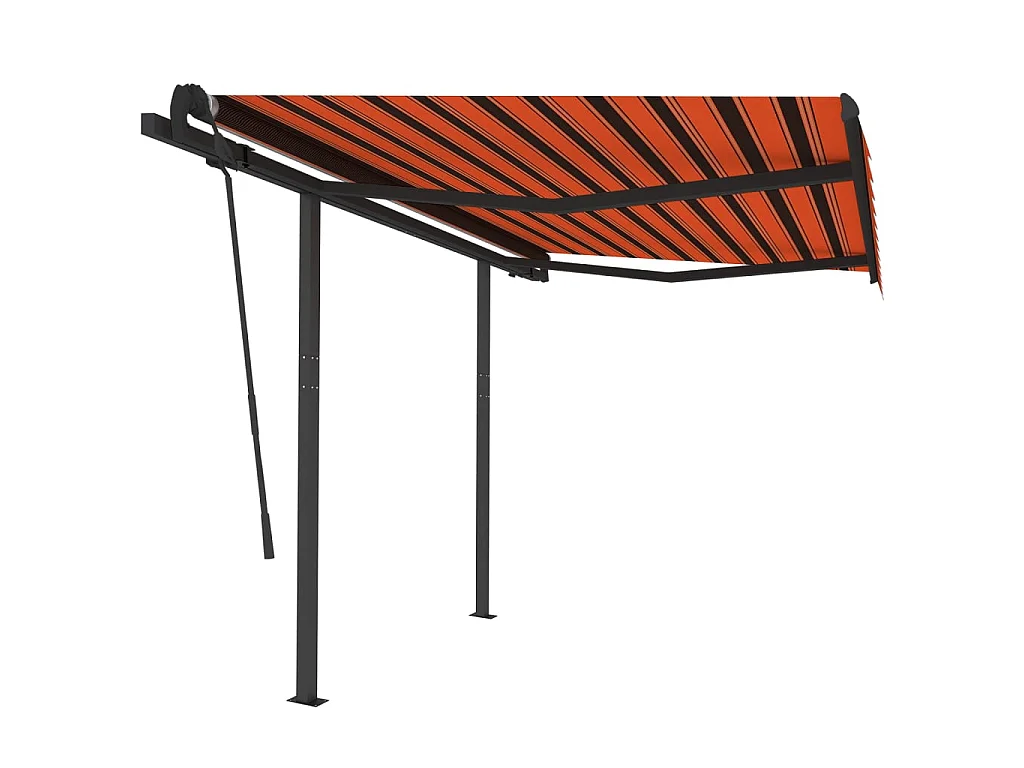 Auvent rétractable automatique poteaux 3,5x2,5 Orangearron