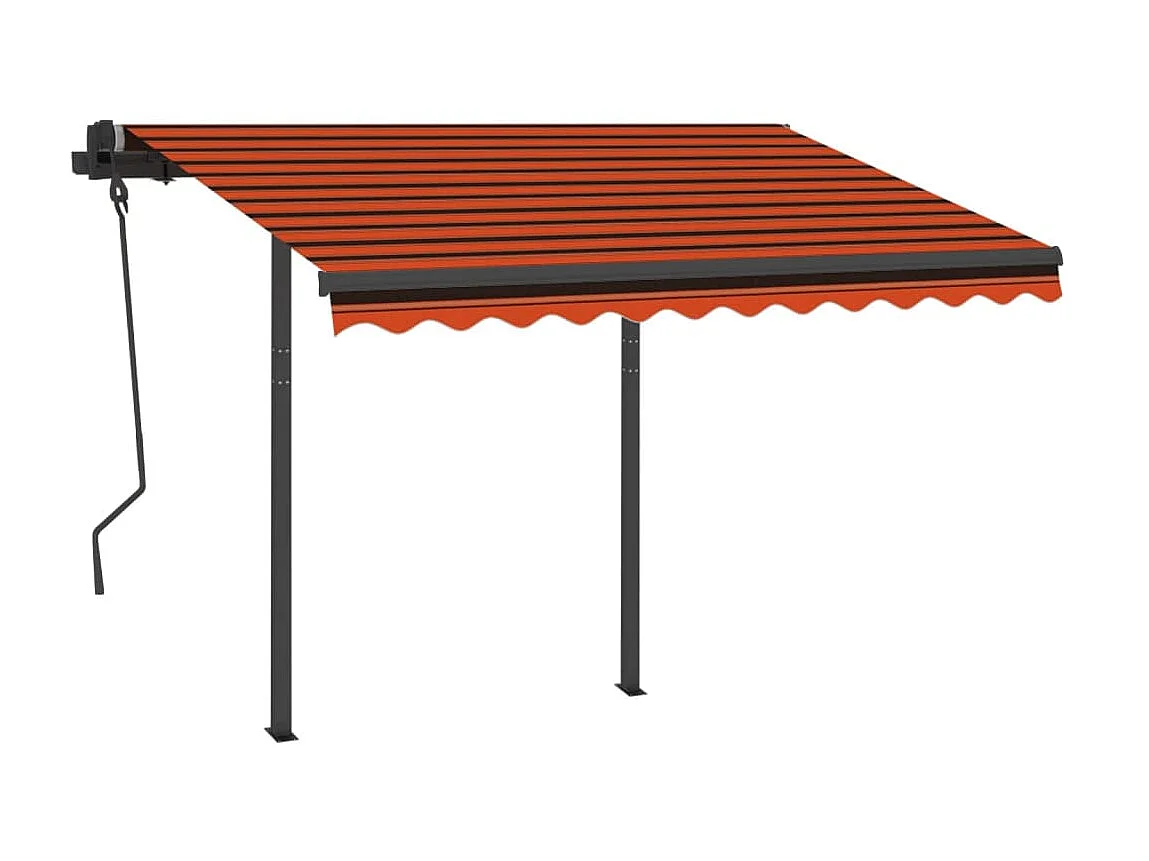 Auvent rétractable automatique poteaux 3,5x2,5 Orangearron