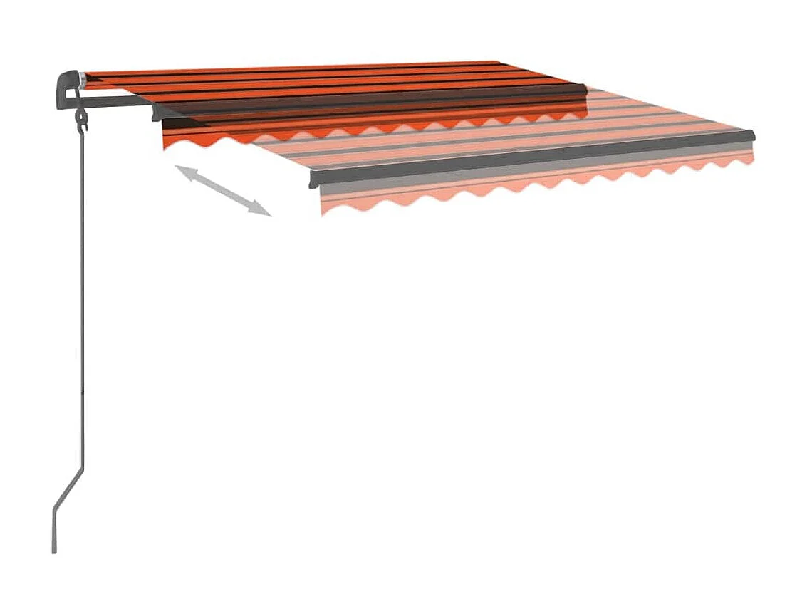 Auvent rétractable automatique poteaux 3,5x2,5 Orangearron